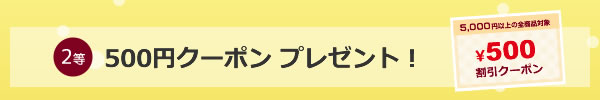 2等 500クーポン プレゼント!